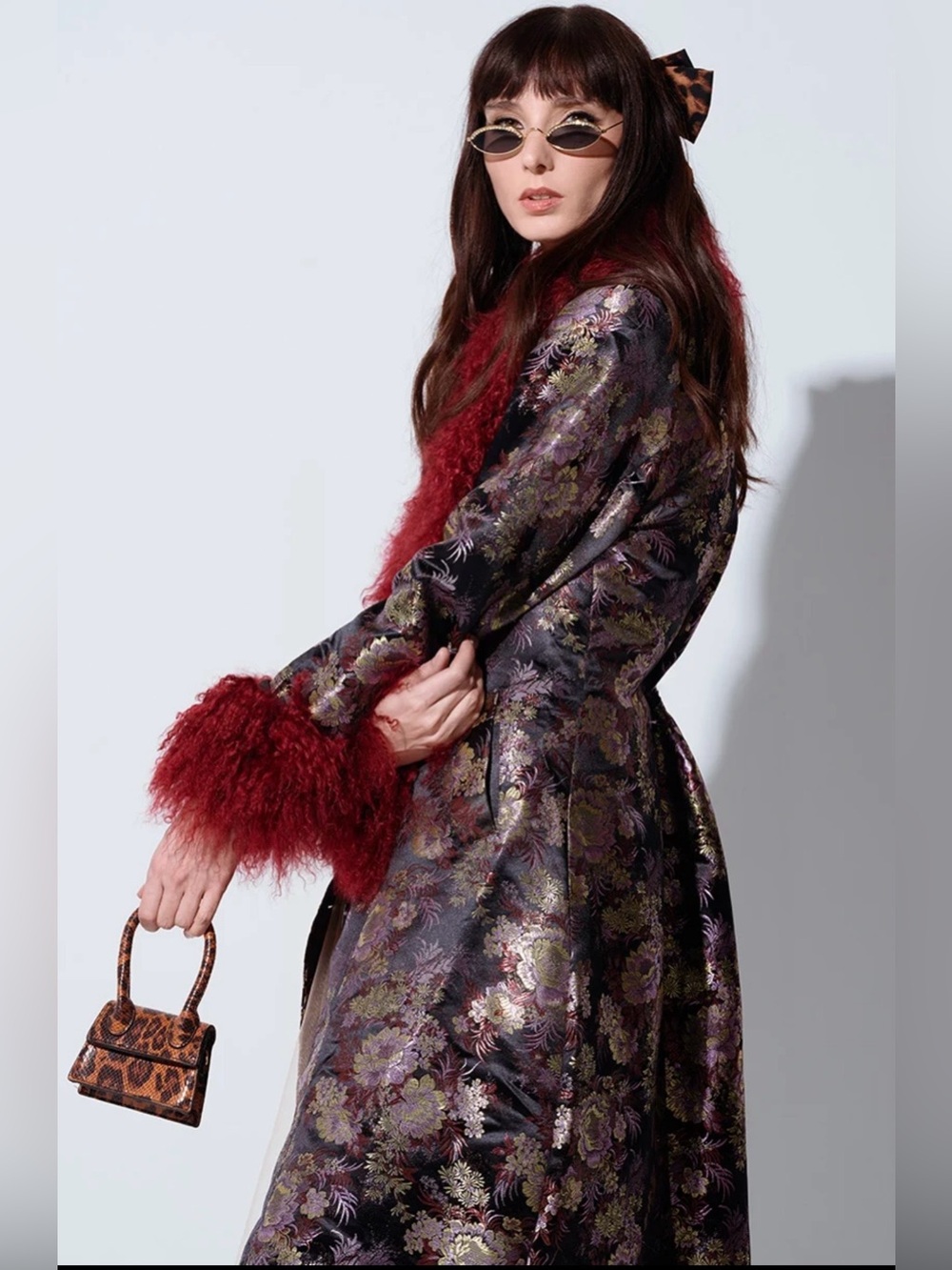 AKIRA Label Georgina Brocade Trench - Size Lg